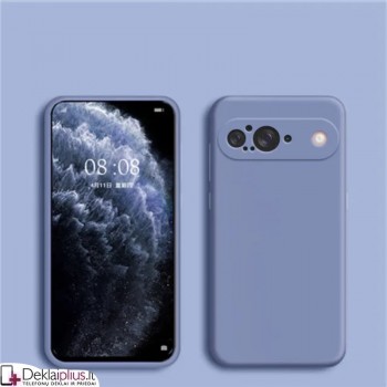 Liquid Air silikoninis levandų pilka dėklas - su kameros apsauga (Google Pixel 9)